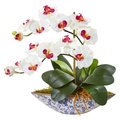 Nearly Naturals Phalaenopsis Orchid Artificial Arrangement in Vase - White 1874-WH
